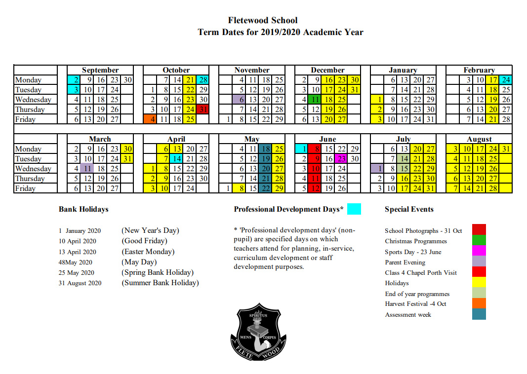 School Calendar Fletewood School Plymouth